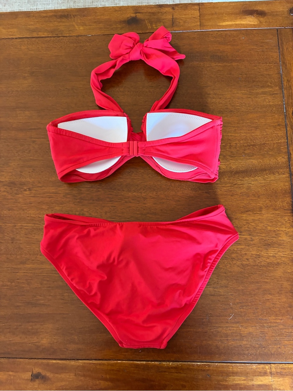 Seafolly Red Twist-Front Bandeau Halter Bikini - Picture 4 of 5